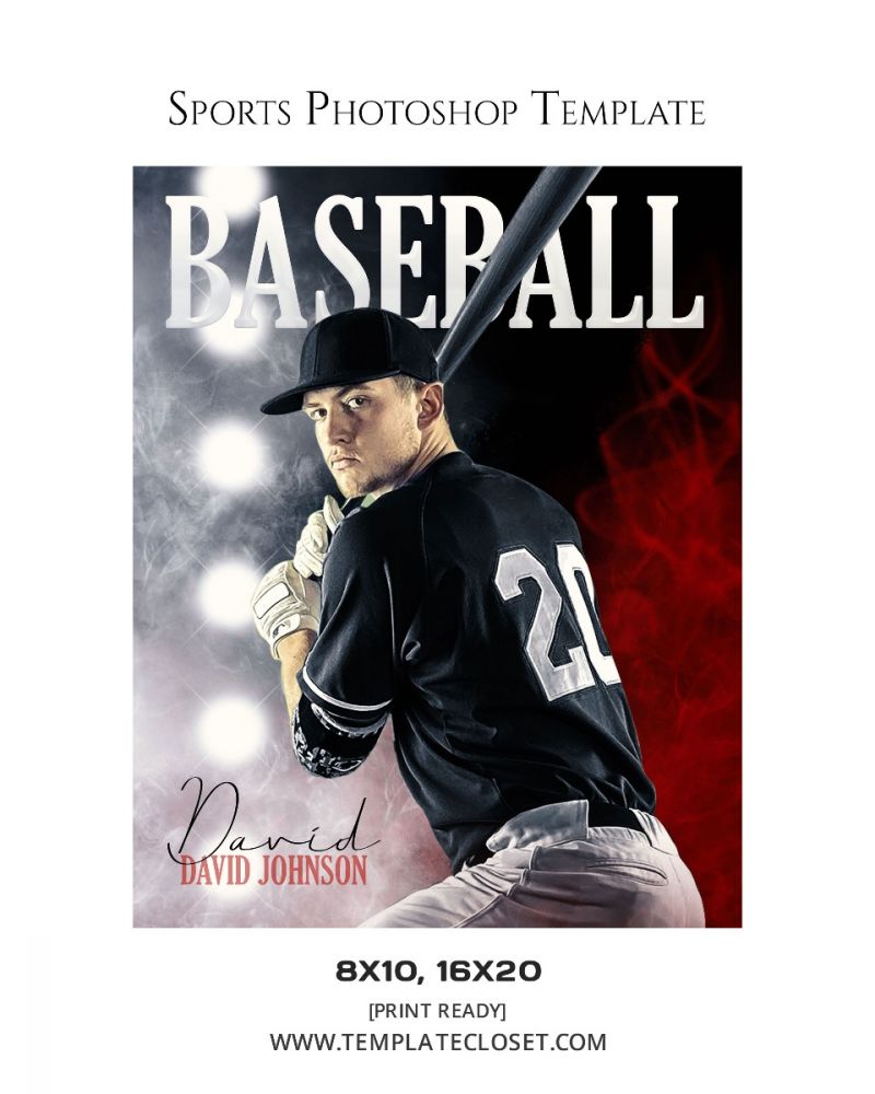Baseball Color And Light Effect Sports Photoshop Template
