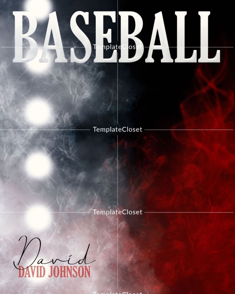 Baseball Color And Light Effect Sports Photoshop Template