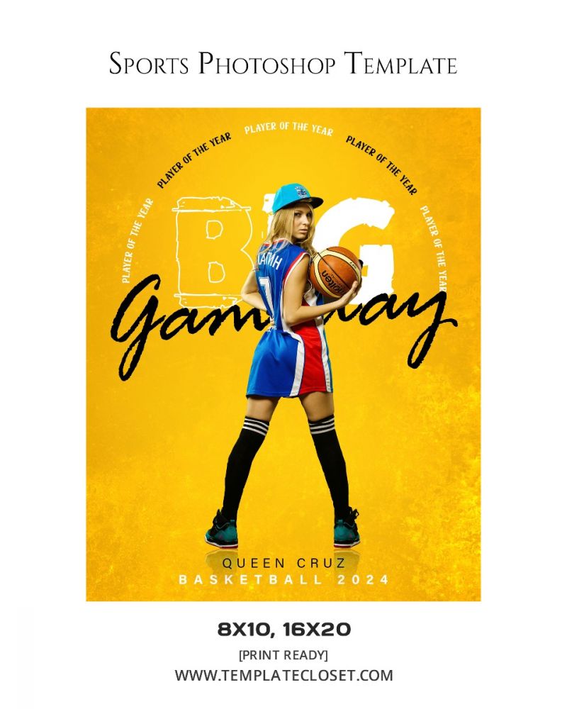 Basketball GameDay Photoshop Layered Template