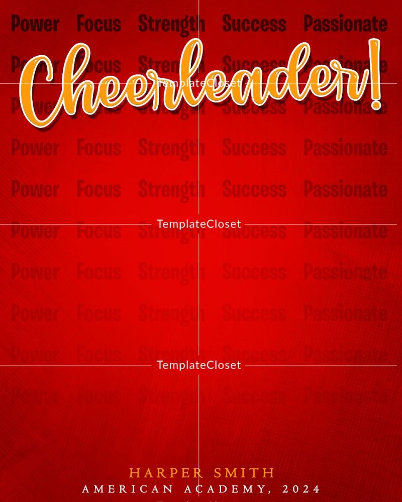 Cheerleader With The Fire Layered Photoshop Template