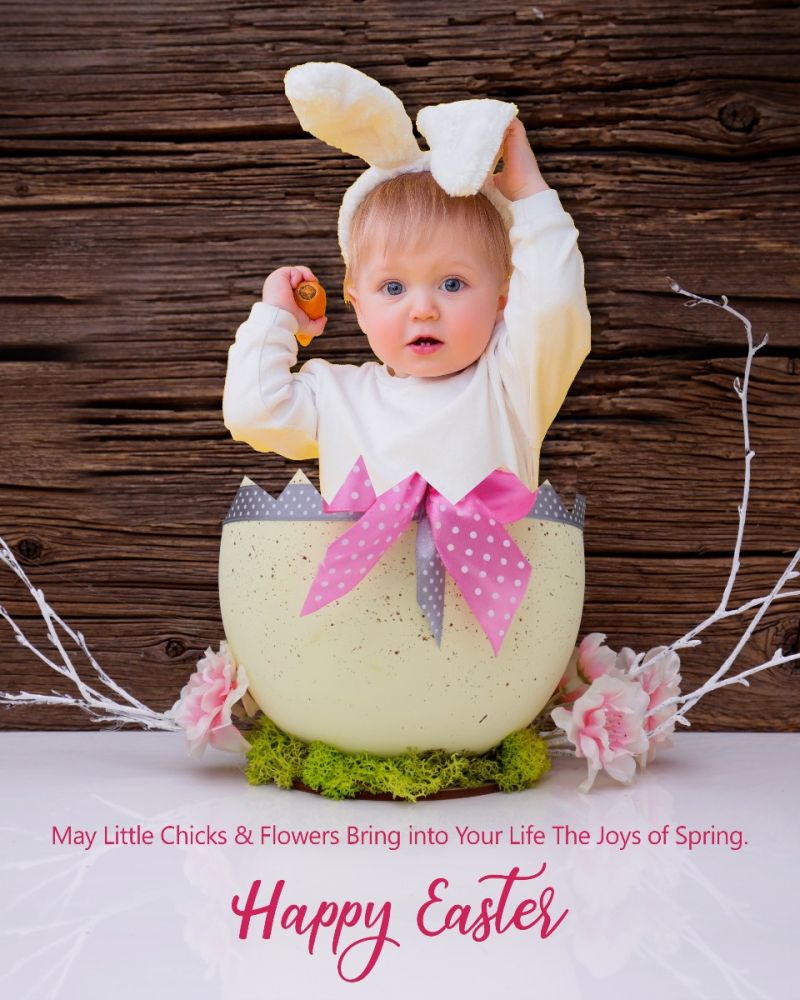 Cute Baby Easter Photography Template