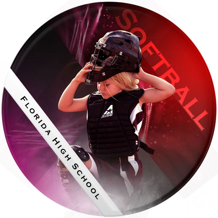 Softball Multicolor Effect Photography Template