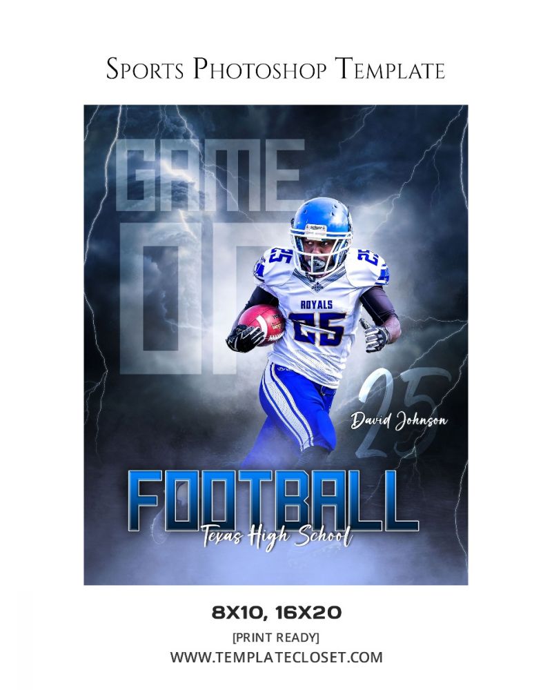 FootballNoOnehasEverDrownedInSweatPhotographyTemplate@templatecloset.com
