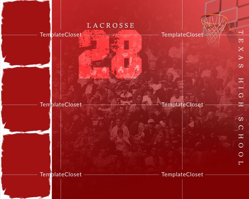 Lacrosse Memory Mate Red Effect Photoshop Template