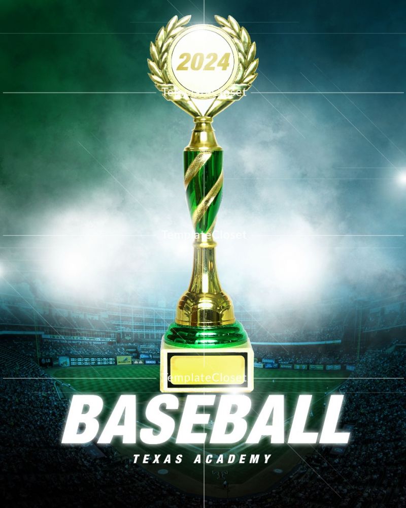 Baseball Trophy Winner Customized Photoshop Template