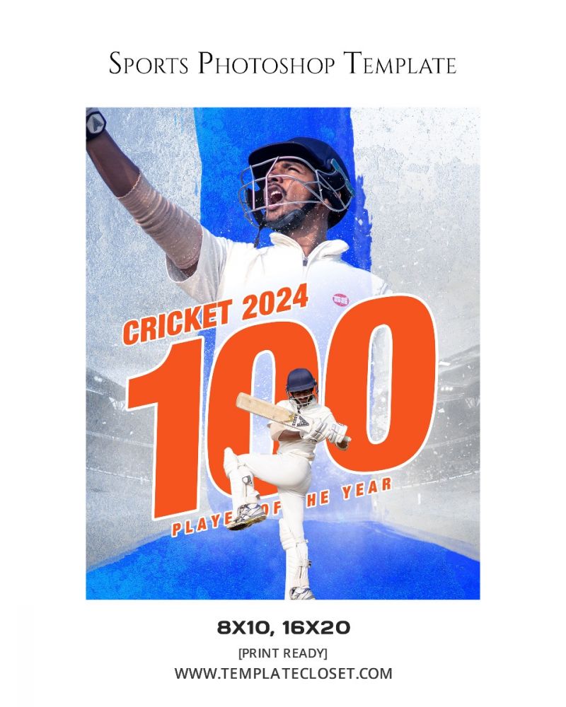 Cricket Print Ready Sports Photoshop Template