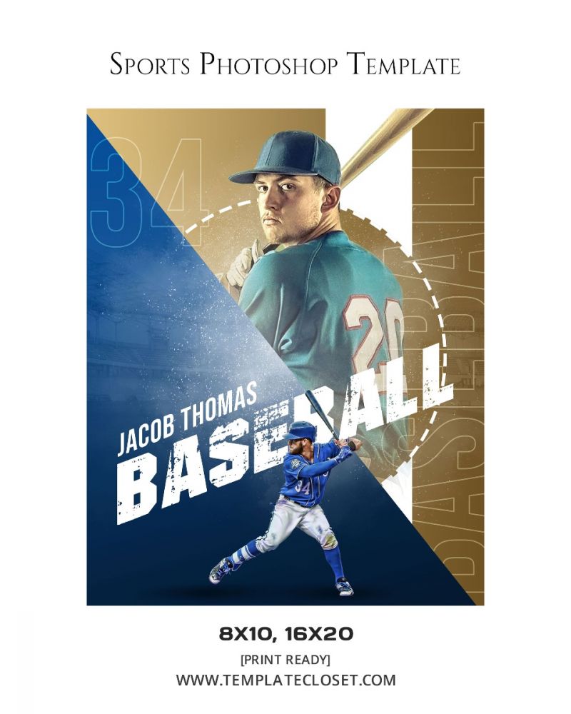 Jacob Thomas - Baseball Two Color Effect Memory Mate Template