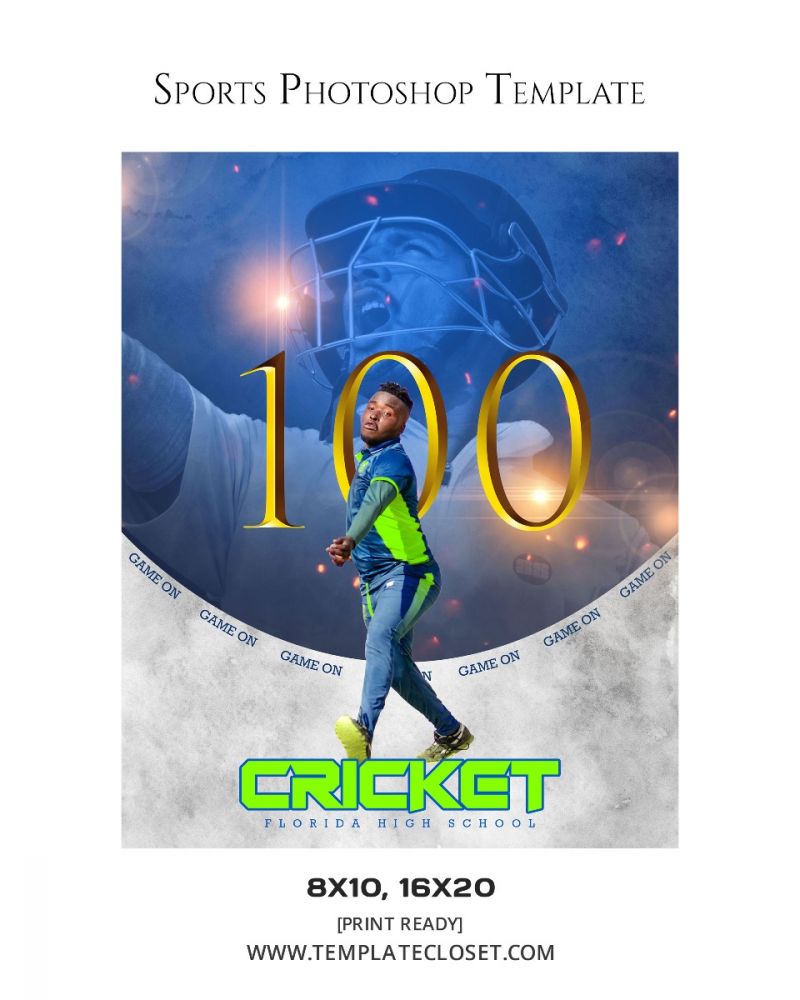 Cricket Print Ready Sports Photoshop Template