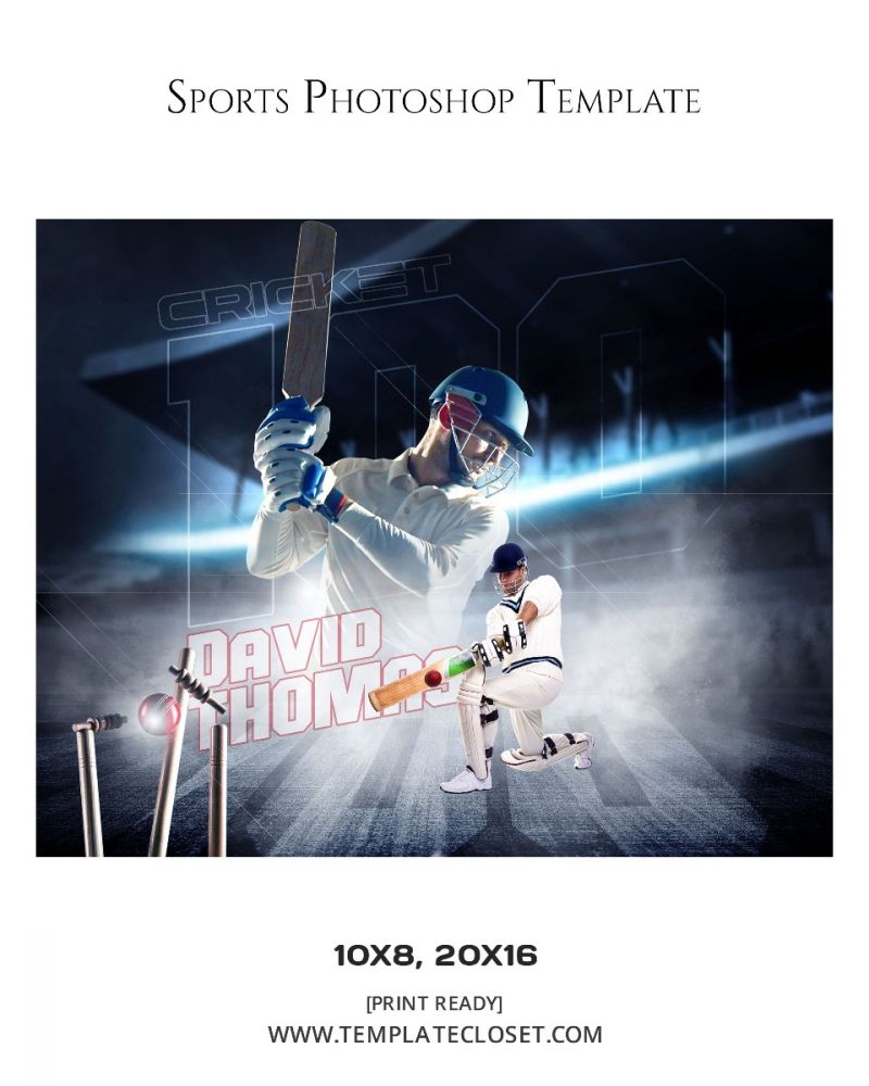 Cricket Print Ready Sports Photoshop Template
