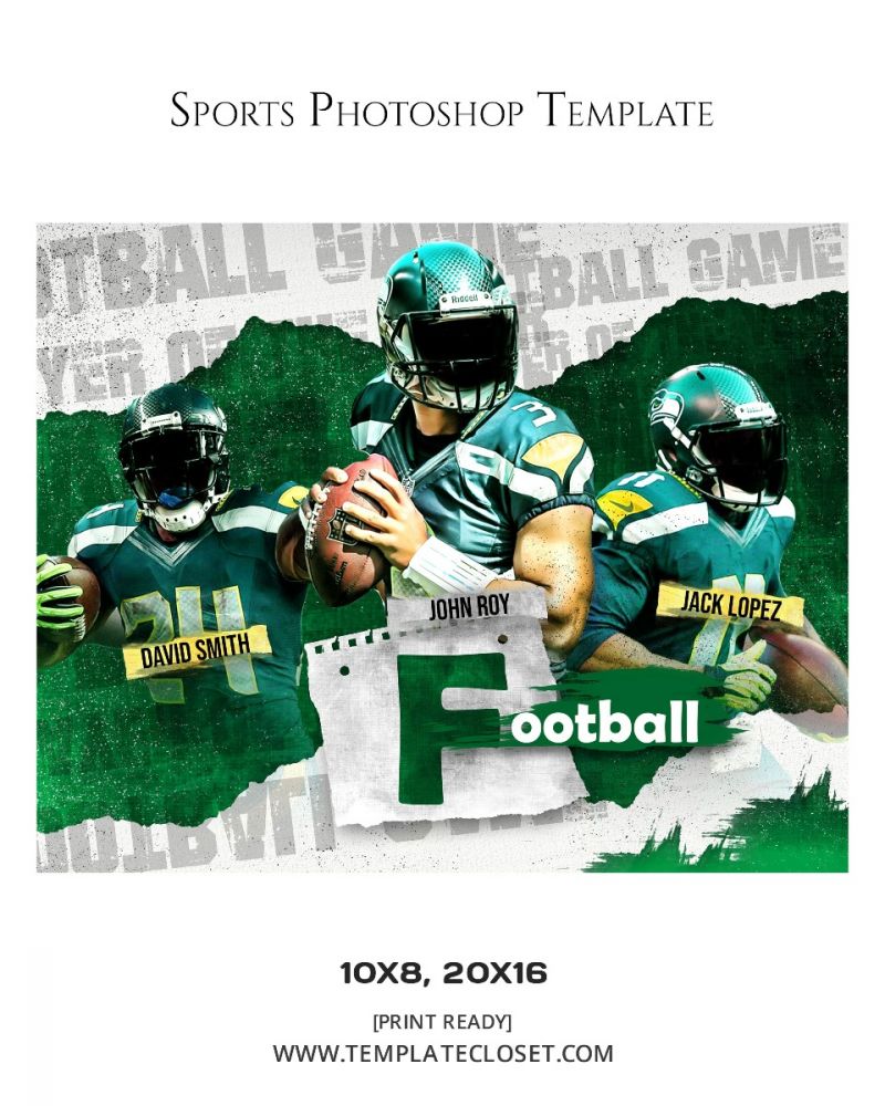 Fully Customized Football Team Photoshop Template
