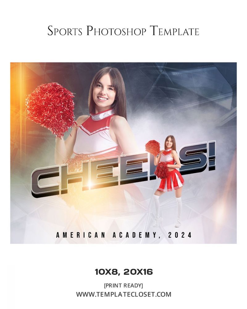 American Cheerleader Customized Photoshop Template
