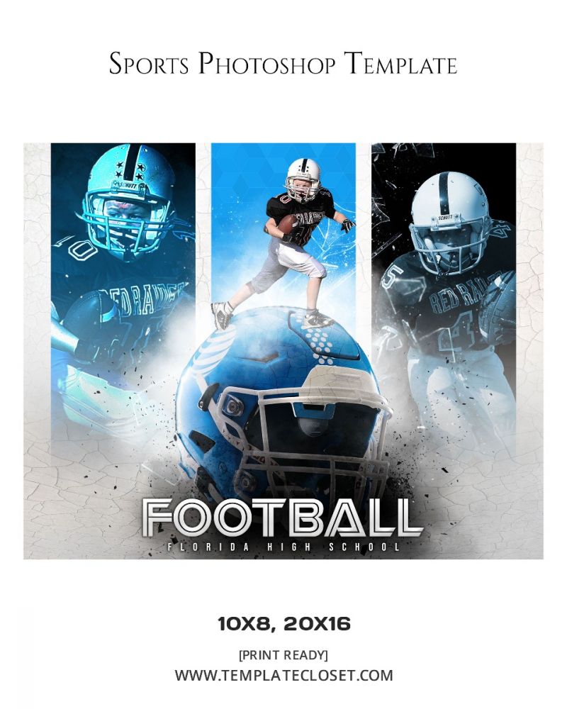Football Moves Print Ready Sports Photoshop Template