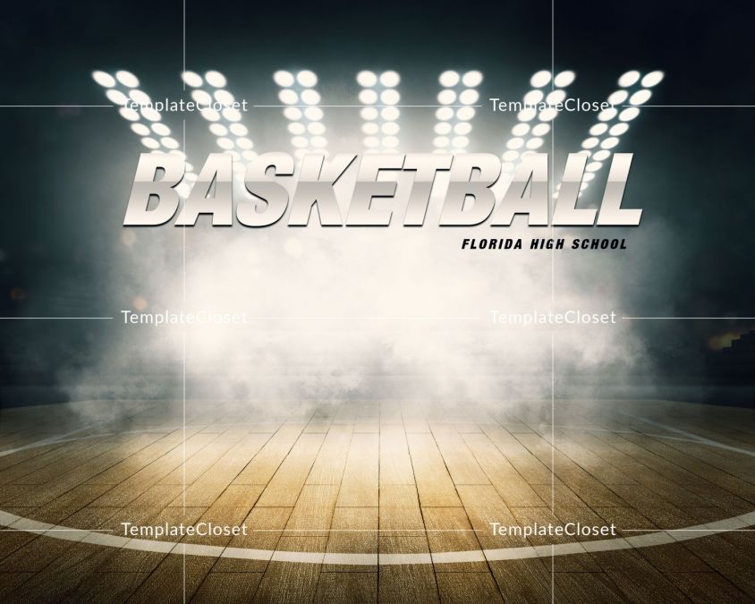 Basketball Team With Light Effect Print Ready Photoshop Template