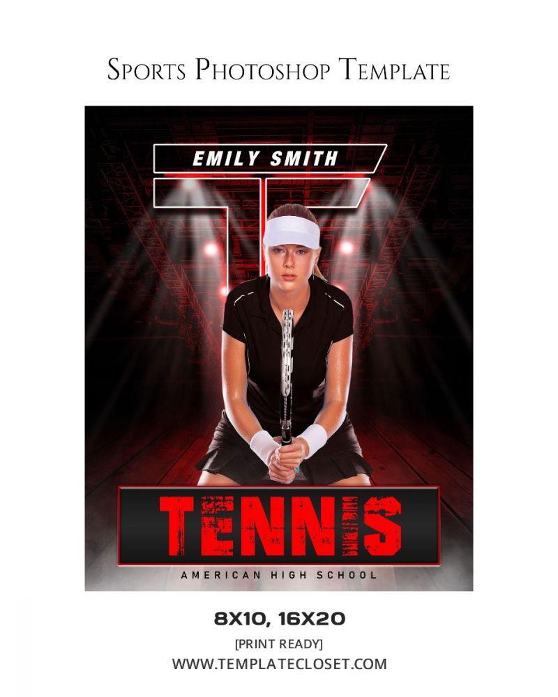 Emily Smith - Tennis Red Effect Photoshop Poster