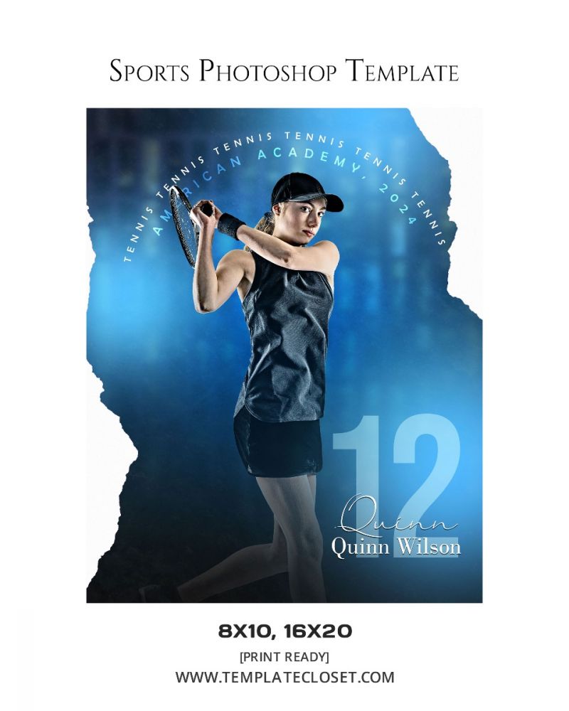 Tennis Signature Effect Sports Photoshop Template