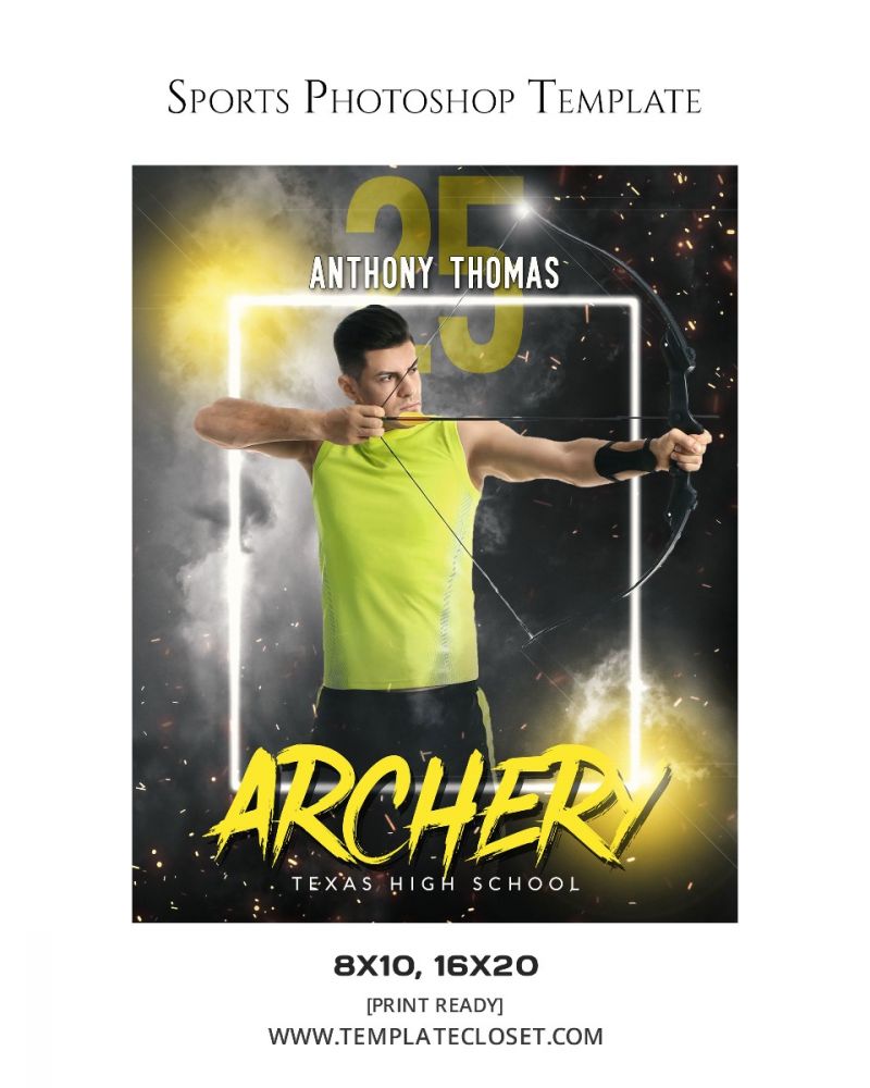Archery Customized Sport Photoshop Template
