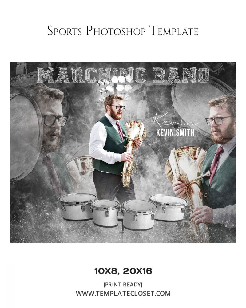 Marching Band Customizable Photoshop Layered Template