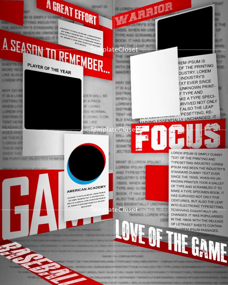 Baseball 3D Effect Photoshop Customized Template