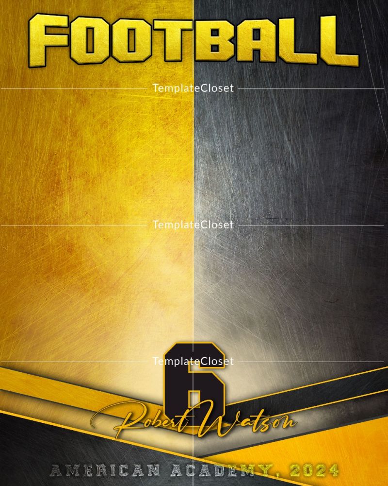 Football Yellow Effect Sports Customized Photoshop Template