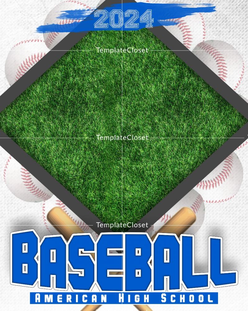 Baseball American High School Photoshop Template