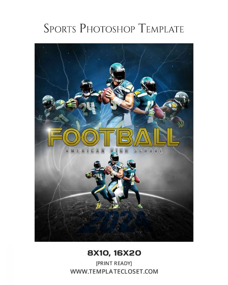 Football Team Enliven Effect Customized Photography Template