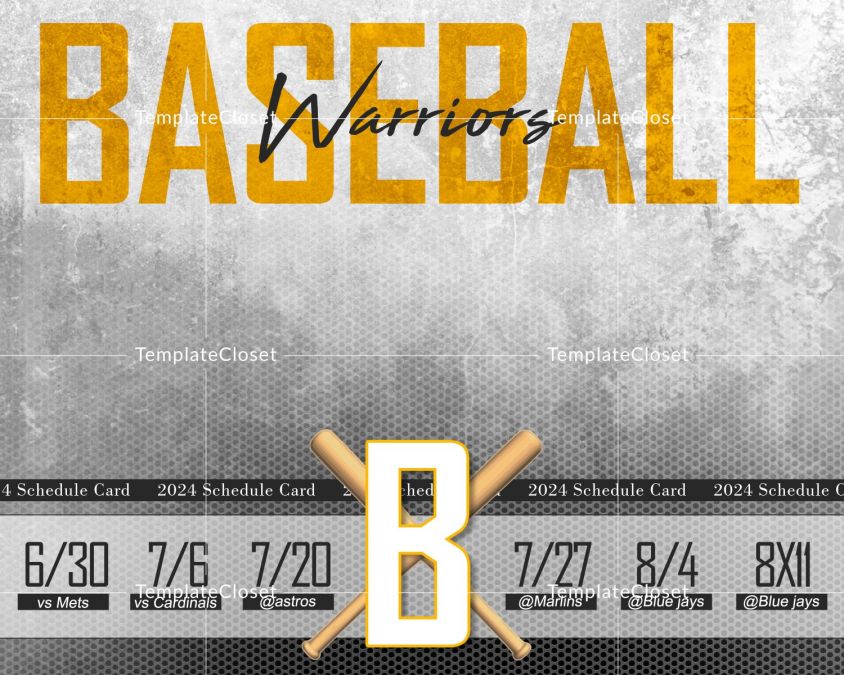 Baseball Team Customized Sports Photoshop Template