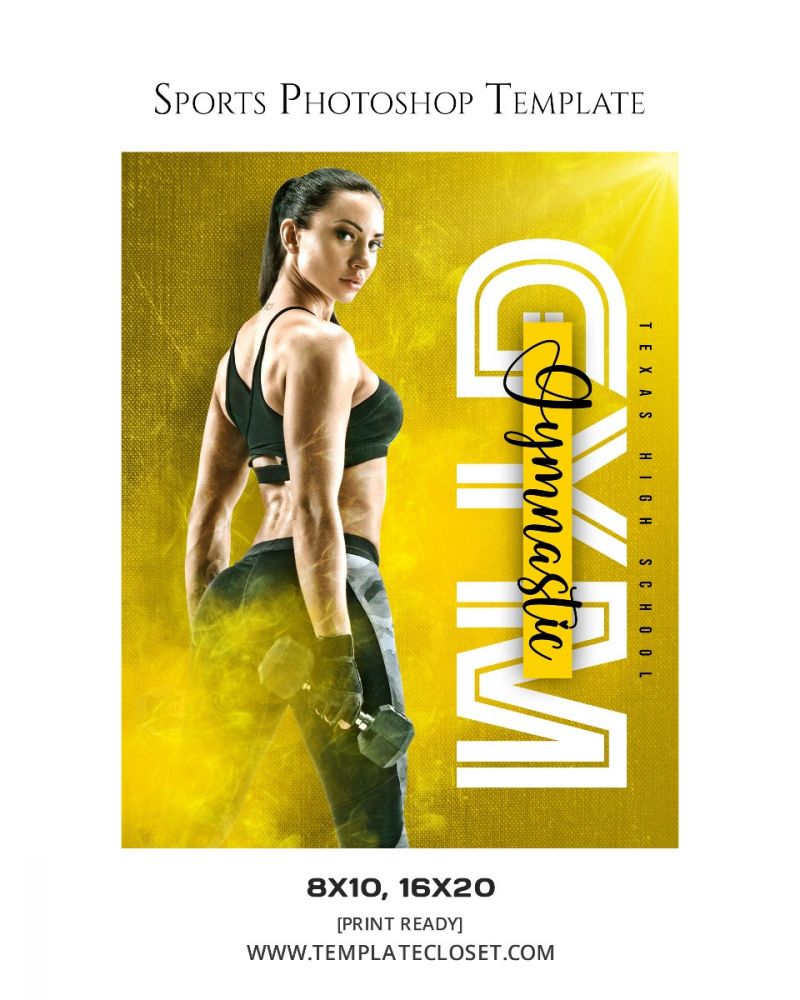 Gymnastic Print Ready Sports Customized Photoshop Layered Template