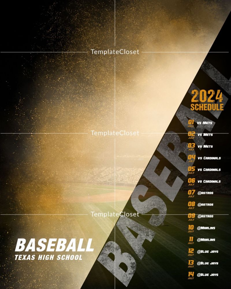 Baseball Memory Mate Schedule Card