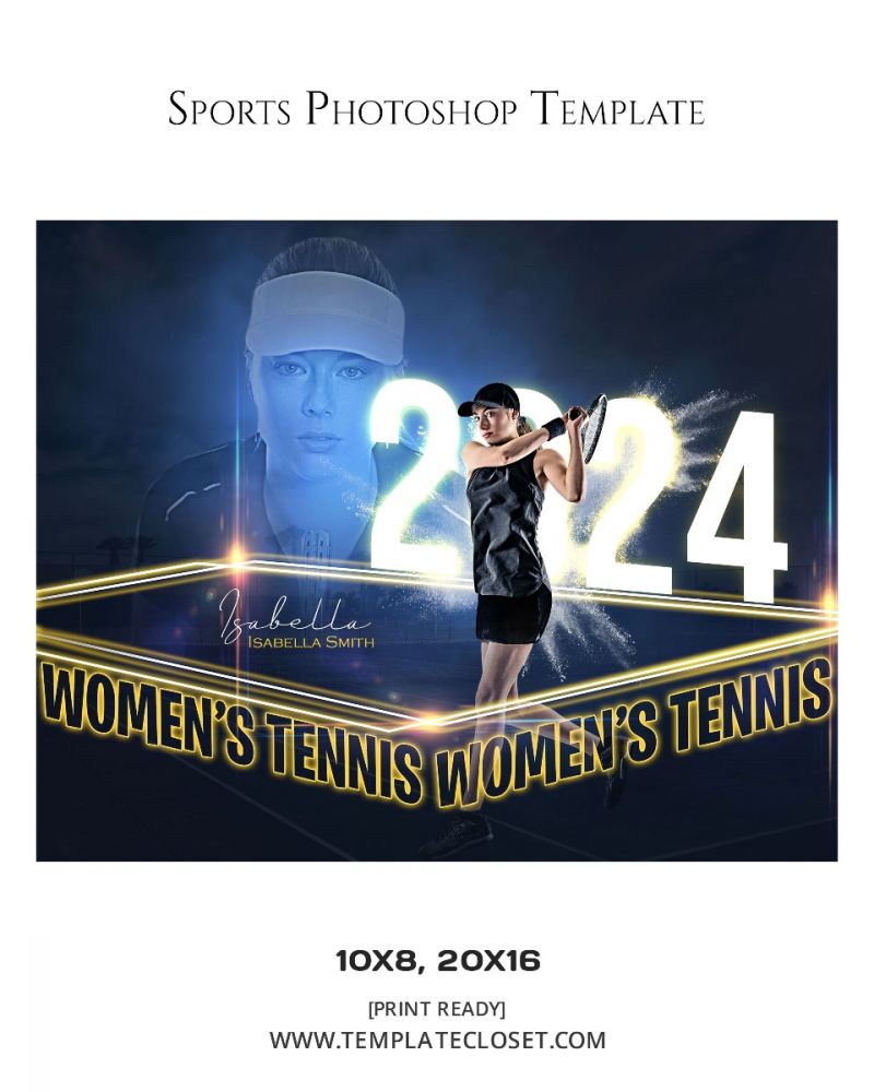 Women Tennis Memory Mate Photography Template