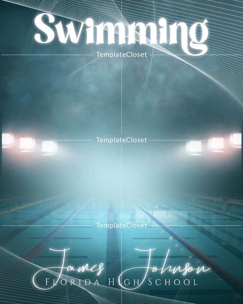 Swimming Texas High School Sports Photoshop Template