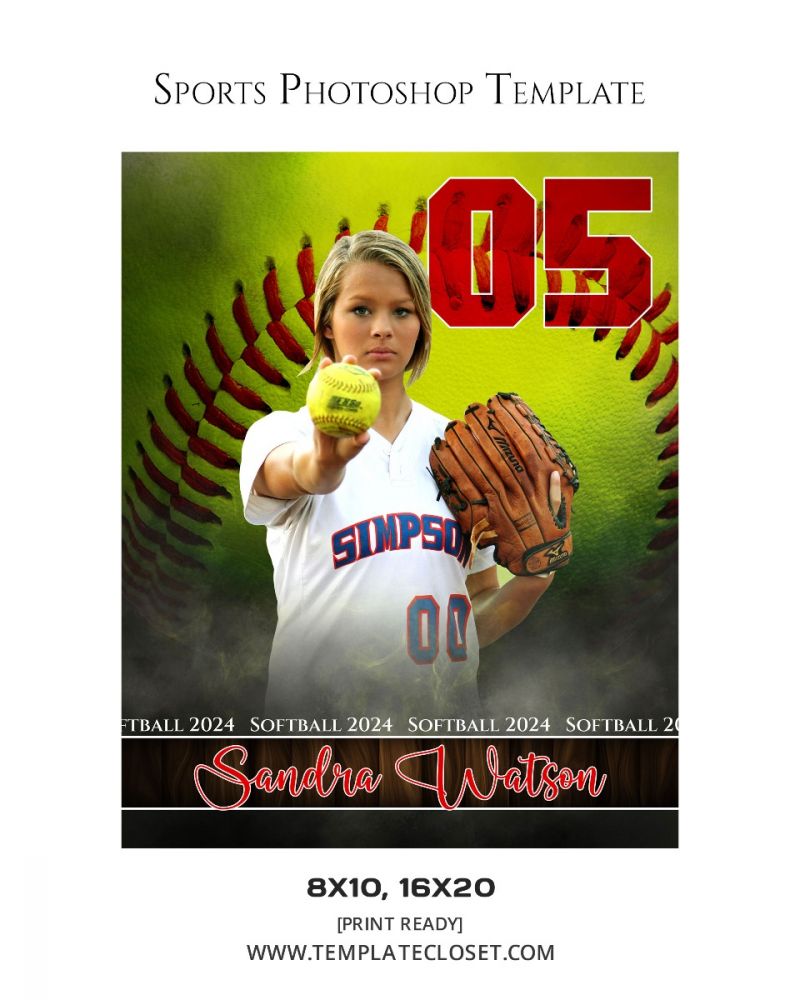 Sandra Watson - Softball Player Photography Poster