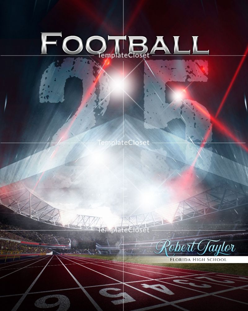 Football Red Effect Customized Photoshop Poster