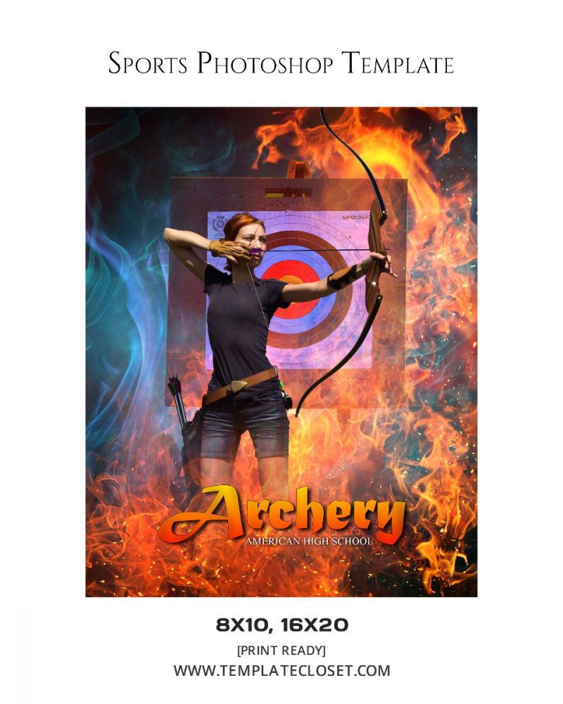 Archery Customized Sport Photoshop Template