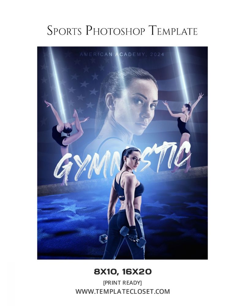 Gymnastic Print Ready Sports Customized Photoshop Layered Template