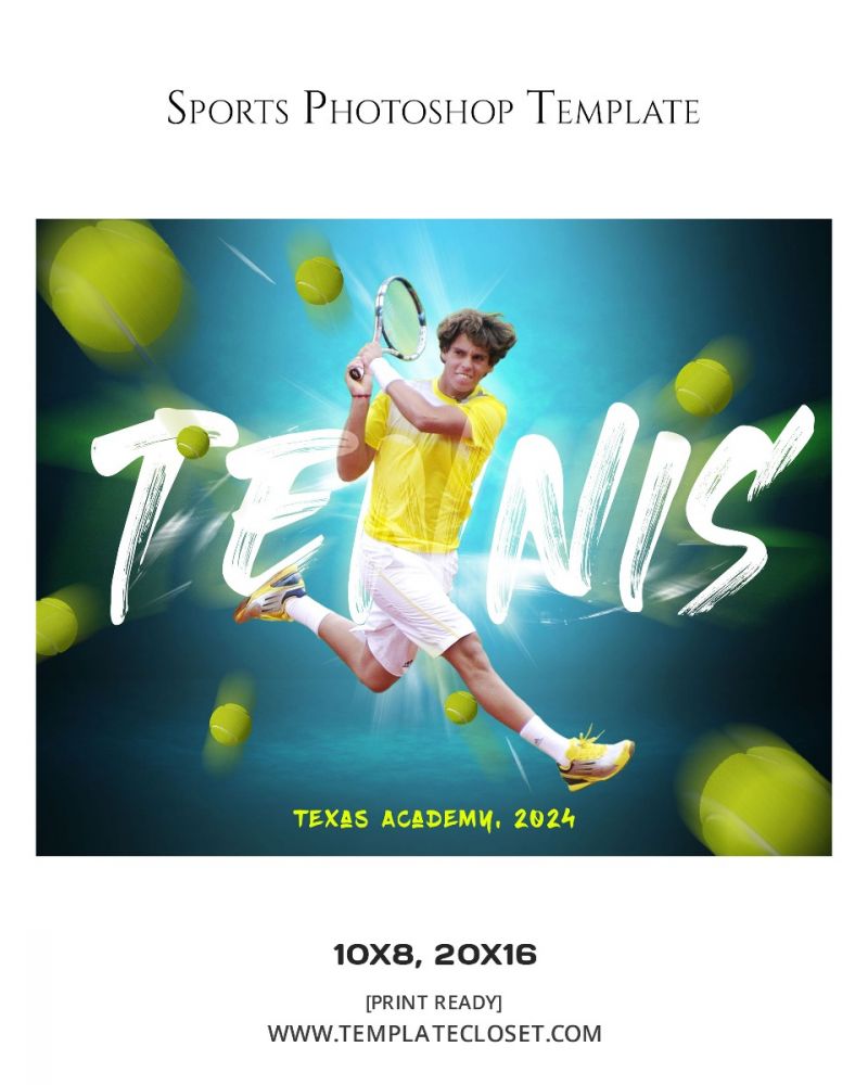 Tennis Ball Background Effect Photoshop Template