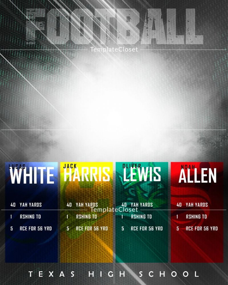 Yellow Fever Football Photoshop Template