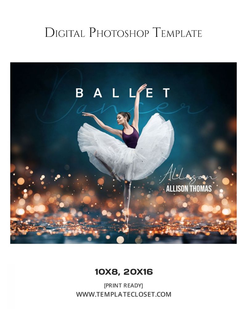 Ballet Sparkle Effect Photoshop Photography Template