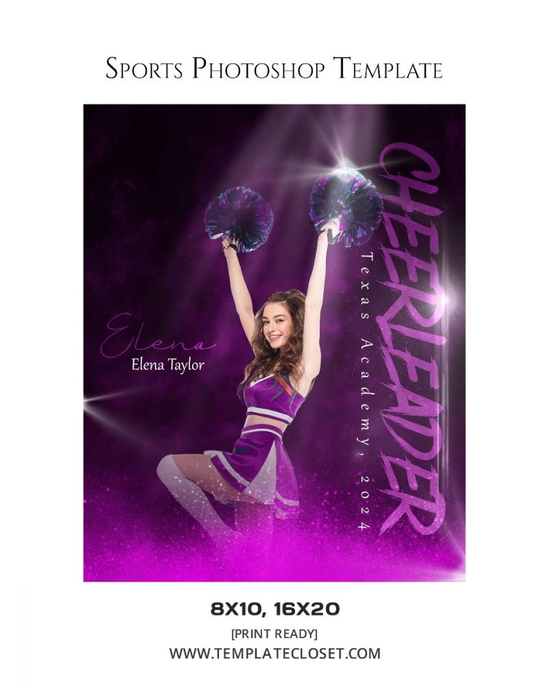 Cheerleader Sparkle Effect Photoshop Template