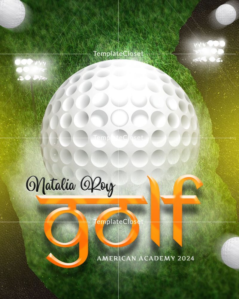 Golf Sports With Golf Ball Background Ready To Use Template