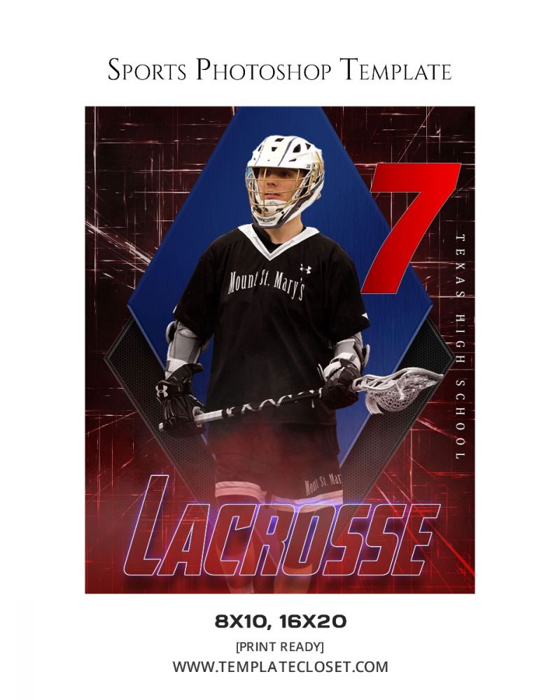 Lacrosse Ready To Use Sports Layered Template