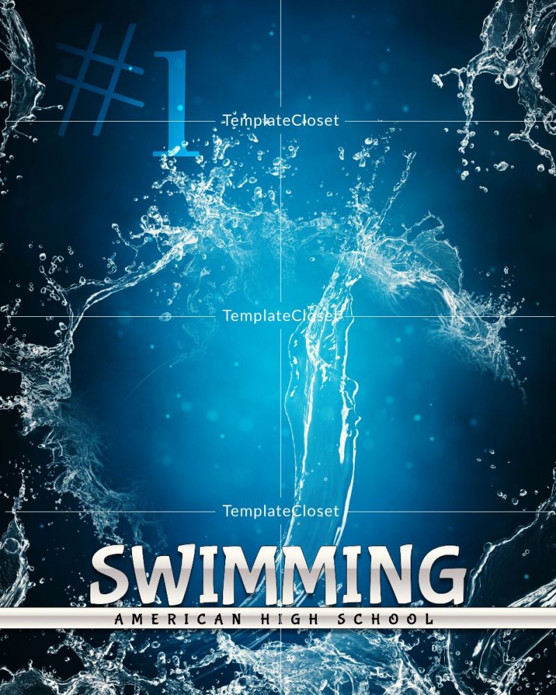 Swimming Texas High School Sports Photoshop Template