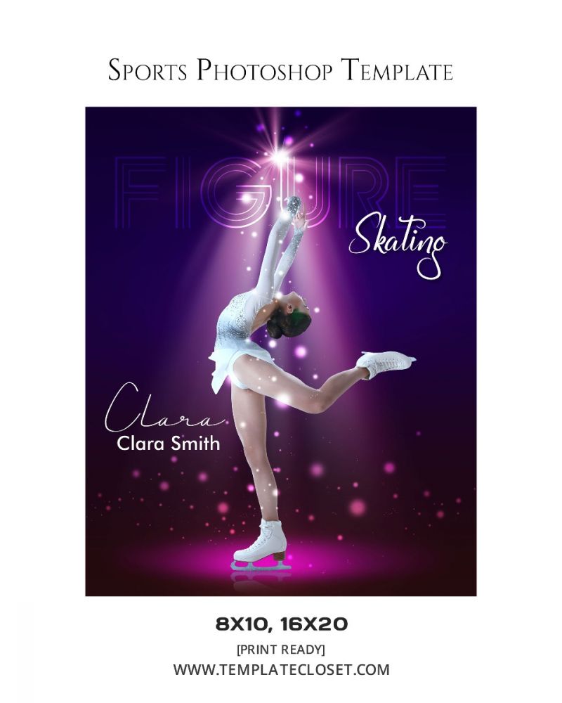 Figure Skating Signature Effect Photoshop Template