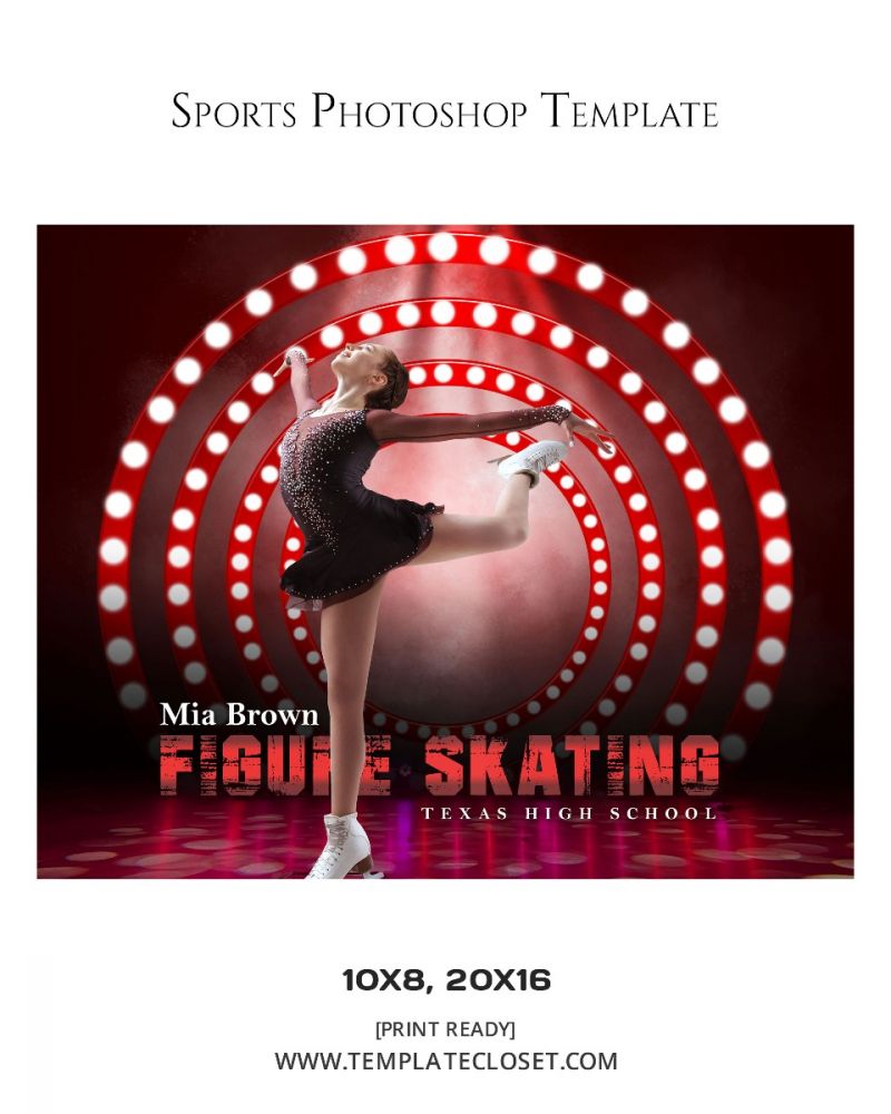 Figure Skating Signature Effect Photoshop Template