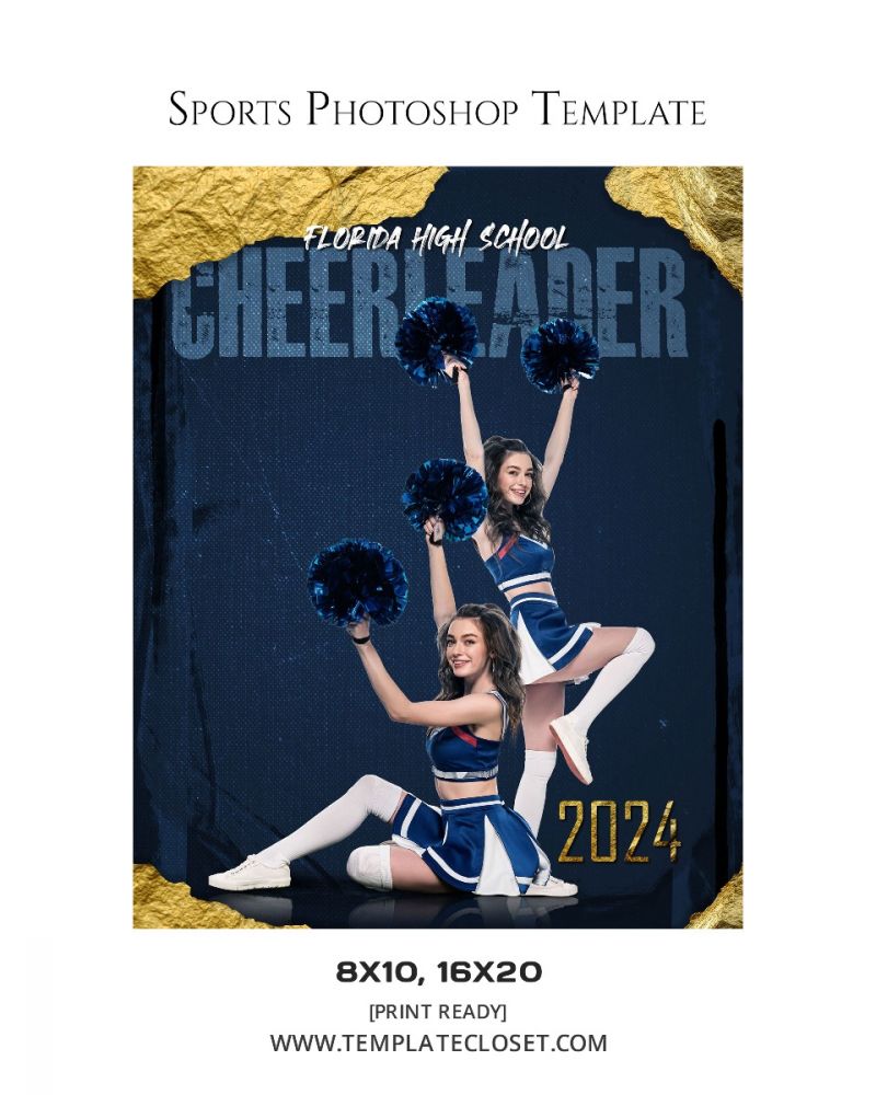 Cheerleader Duo Customized Layered Template