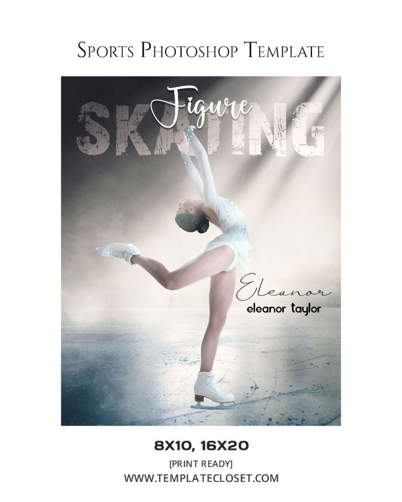 Figure Skating Signature Effect Photoshop Template