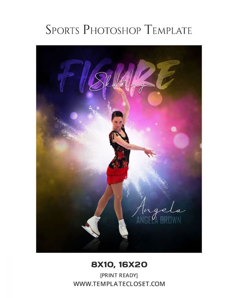 Figure Skating Signature Effect Photoshop Template