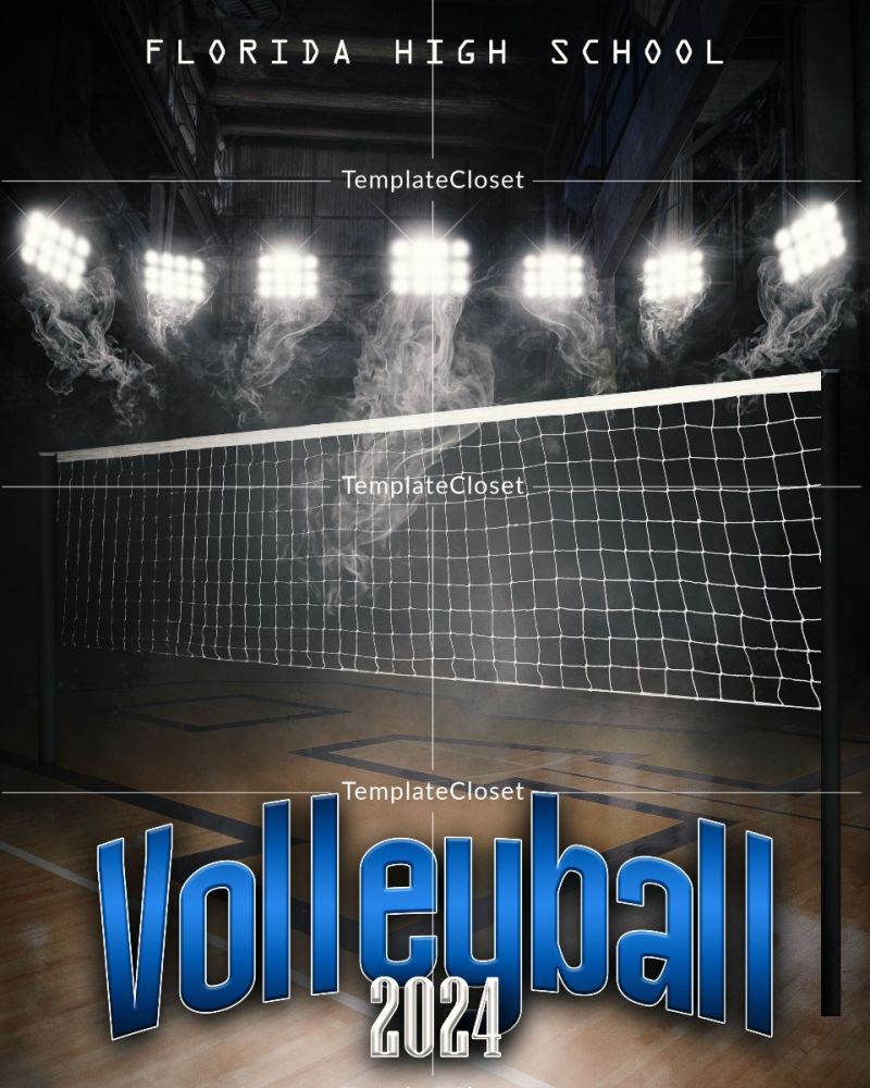 Volleyball Light Effect Photoshop Layered Photography Template