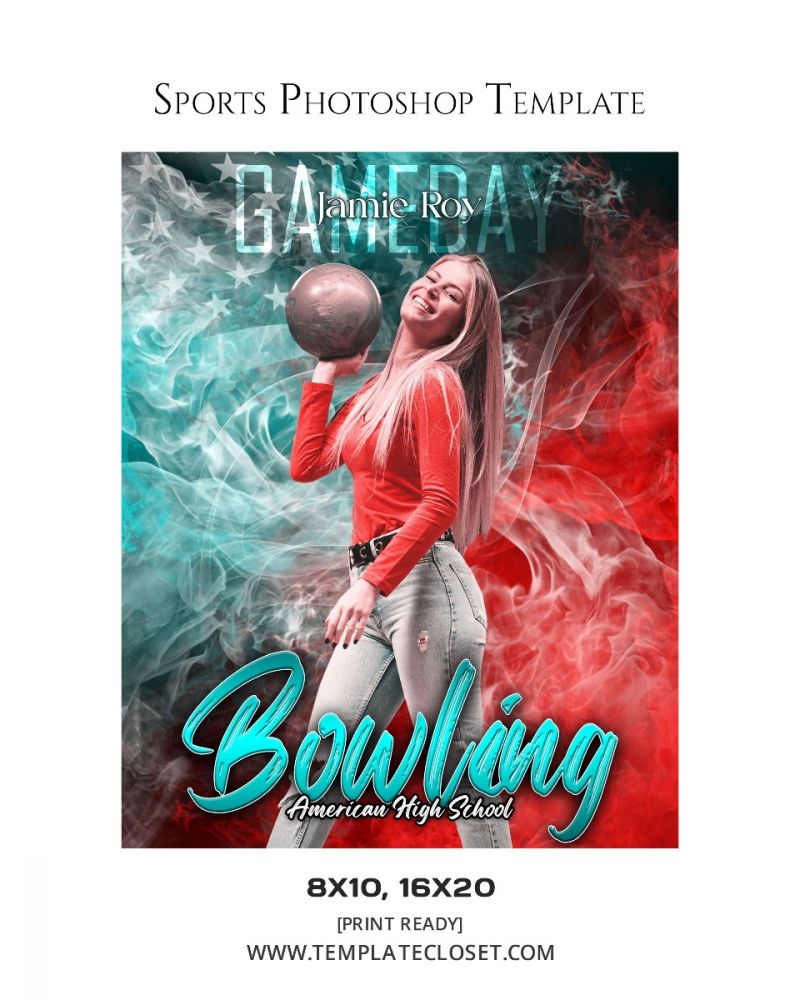 Bowling Duo Color Effect Photoshop Template