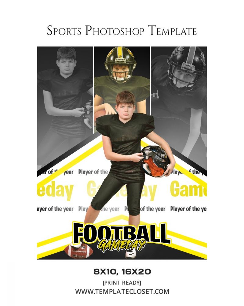 FootballNoOnehasEverDrownedInSweatPhotographyTemplate@templatecloset.com