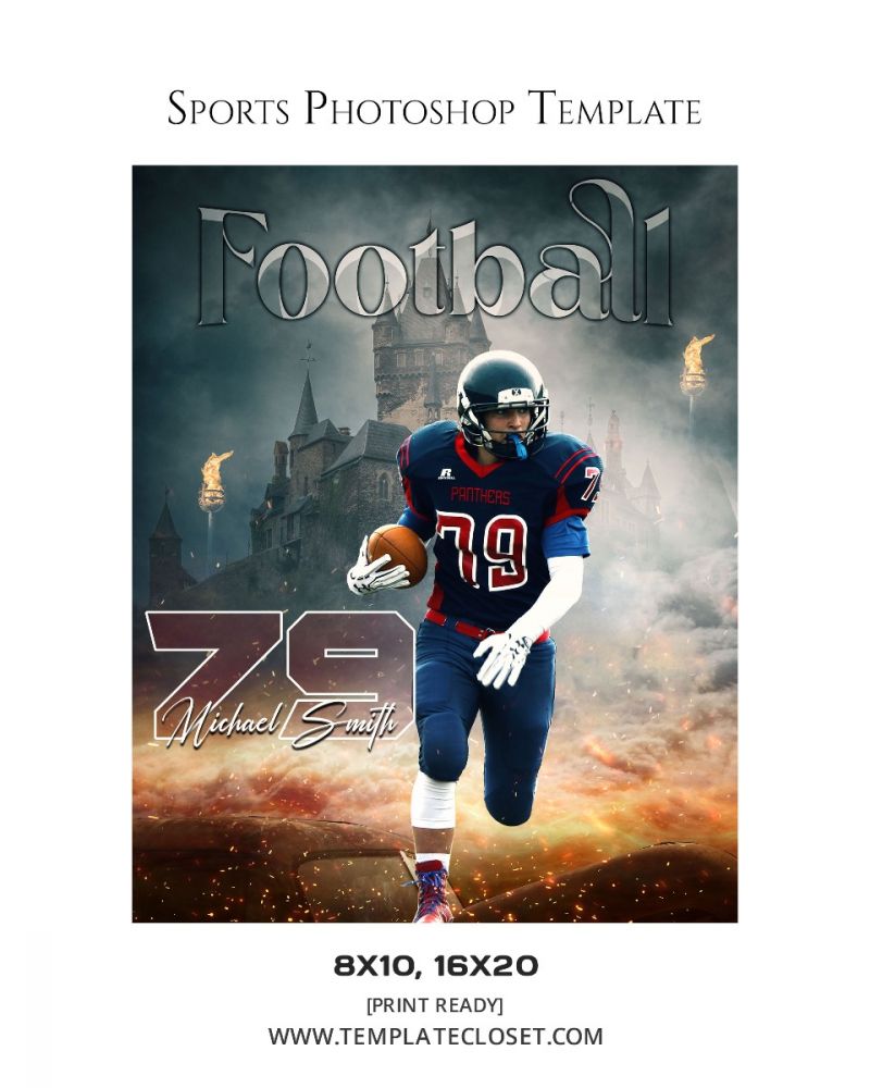 FootballNoOnehasEverDrownedInSweatPhotographyTemplate@templatecloset.com